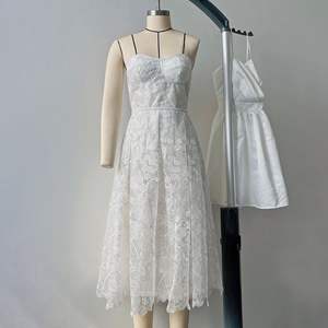 Vendita calda senza spalline floreale pizzo trasparente abito da sera Puffy <span class=keywords><strong>principessa</strong></span> elegante corsetto senza maniche abito da sera per le donne - Product Image 5