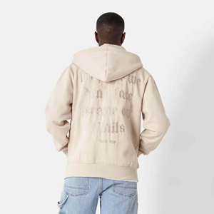 Sweat à capuche zippé pour homme en coton molletonné lourd 280 g/m², impression sérigraphique, broderie, hiver - Product Image 3
