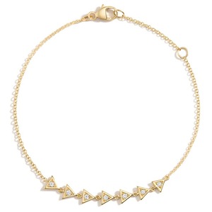 10k 14k 18k Solid Real <b>Gold</b> Fashion Jewelry Unique Design Triangle Shape Round Cut Natural Diamond <b>Bracelet</b> with Certificate - Product Image 6