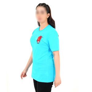 Camisetas de algodón estampadas de ajuste regular para mujer, camisetas de estilo único de ropa exterior de mujer de último diseño de color de contraste personalizado - Product Image 3