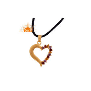 ชุดจี้อัญมณีหลายเม็ดรูปหัวใจหัวใจขายส่งเครื่องประดับสร้อยคอสายสีดำจี้เงินสเตอร์ลิงชุบทอง18K - Product Image 1