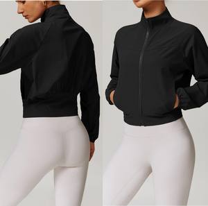 2025 Otoño Invierno chaqueta con cremallera bolsillos laterales secado rápido transpirable Citywalk abrigo al aire libre señora rompevientos gimnasio Fitness Yoga Tops - Product Image 3