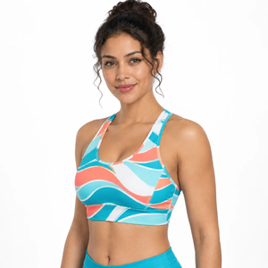 Nuevo Sujetador Deportivo para Mujer 2026 de Alta Calidad con Estampado Geométrico, Espalda Cruzada, Cuello Redondo, Soporte Medio, Transpirable, Ropa Deportiva - Product Image 2