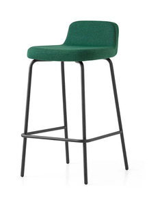 Taburete Moderno de Estilo Escandinavo con Estructura Metálica Delgada y Asiento Tapizado Elegante - Diseño Minimalista para Comedor, Hotel y Sala de Estar - Product Image 4
