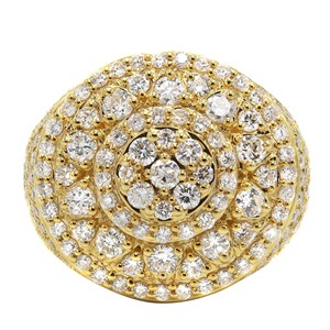 10K 14K 18K Gold Hip Hop Ring Trendy Ice VVS Natural Full Diamond Rounded Men's Luxury Costom Jewelry for Gift - Product Image 1