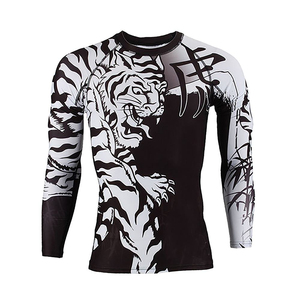 Rashguards MMA personnalisés pour hommes, séchage rapide, respirants, anti-UV, vêtements de compression, manches courtes, 100% coton peigné - Product Image 6