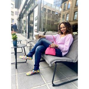 Cardigan brodé rose mauve pour femme – Pull en maille boutonné décontracté style streetwear – Indispensable printemps-hiver - Product Image 3