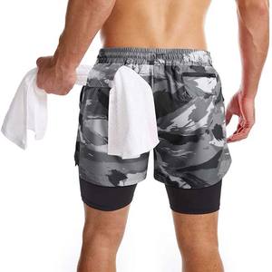 Diseño de camuflaje Estilo único Última moda Ropa de hombre Pantalones cortos de doble capa con bolsillo Pantalones cortos de algodón de poliéster para hombres para la venta - Product Image 3