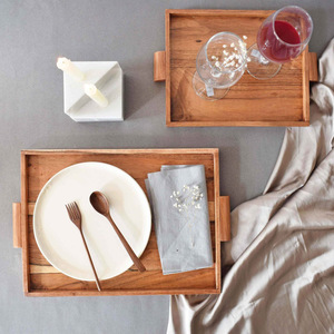 Wholesale wooden tray <b>set</b> for exports best quality competitive price natural <b>square</b> hardwood trays - Product Image 6