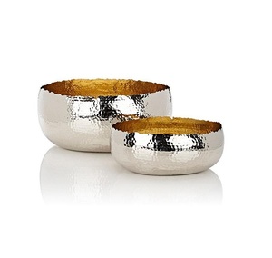 Brass serving <b>bowl</b> for traditional festive occasions with intricate hand engraving work ideal for home decor accents - Product Image 3