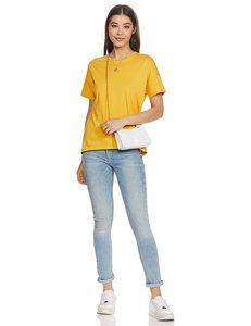 Camiseta de Mujer 100% Algodón, Color Sólido, Manga Corta, Ropa de Verano, Informal, Lisa, de Alta Calidad, Cuello Redondo, Modelo 2026 - Product Image 4