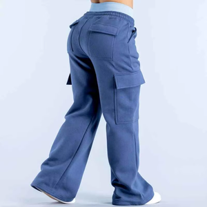 กางเกงวอร์มผู้หญิงผ้าฟลีซเนื้อนุ่ม ทรงตรง เป็นมิตรกับสิ่งแวดล้อม ใส่สบาย อุ่น อบอุ่น เหมาะสำหรับใส่พักผ่อน เอวยืดหยุ่น ระบายอากาศได้ดี ใส่ได้ในฤดูหนาว สไตล์ลำลอง แต่งลูกไม้ - Product Image 2