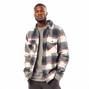 Camisa de Franela a Cuadros de Invierno para Hombre, Camisa de Franela con Botones para Hombre, Camisa de Franela a Cuadros con Bolsillo en el Pecho para Hombre - Product Image 6