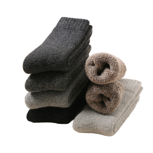 Calcetines Térmicos de Lana y Cachemira hasta la Pantorrilla para Hombre y Mujer, Calcetines Largos y Suaves con Puño con Logotipo, Color Sólido, Cálidos para Invierno, Regalo - Product Image 3