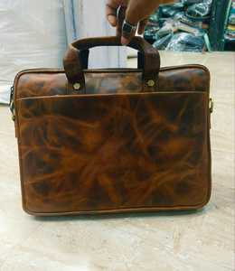 Genuine Leather <b>Handbag</b> 100% Water Resistant Durable Quality Pure Leather <b>Laptop</b> Bag Panelled Zipper Hot Selling Office <b>Handbag</b> - Product Image 2