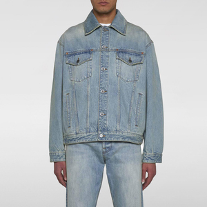 แจ็กเก็ตผ้ายีนส์ของผู้ชายเสื้อแจ็กเก็ตออกแบบใหม่ล่าสุดผ้าบางเคลือบ - Product Image 1