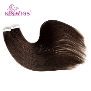 KSWIGS Extensions de cheveux naturels classiques à colle forte, cuticules entièrement alignées, double tirage, trame invisible effet peau, réutilisables, longue tenue - Product Image 2
