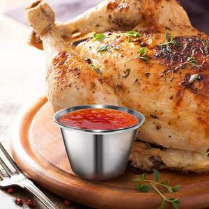 Wholesale Bulk Order Mini Stainless Steel Food Grade Sauce Container Metal Condiment Dipping <b>Cup</b> Serving Tea <b>Cups</b> & <b>Saucers</b> - Product Image 6