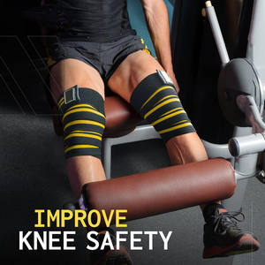 Bandes de genou élastiques de haute qualité pour l'haltérophilie et l'entraînement en salle de sport, respirantes, réglables, protection du genou, logo personnalisé - Product Image 3
