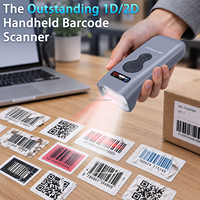 Pemindai Barcode 2D Nirkabel HC-302DZ dengan Dudukan Pengisian Daya Pintar Bluetooth 2.4G USB Pembaca Kode QR untuk Gudang Ritel