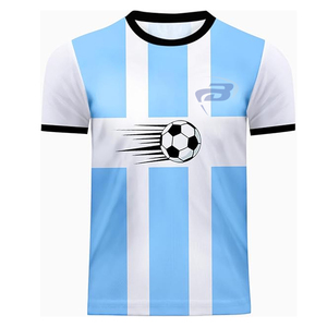 Maillot de football personnalisé, ensemble de maillot de football, bleu clair, blanc, uniforme de football, respirant, séchage rapide, 100% polyester, vêtements de sport - Product Image 2