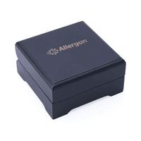 Boîte à monnaie en bois carré noir mat avec vitrine compacte de 4 pieds pour médailles ou pièces commémoratives