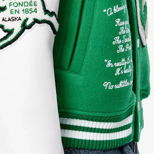 Veste de baseball personnalisée de haute qualité Chenille Patch Broderie Manches en cuir Veste universitaire Letterman baseball vintage pour hommes - Product Image 3