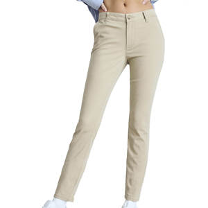 Pantalón Chino Estilo Urbano para Mujer, Look Casual, Tela Elástica, Cierre de Botones, Cintura Ajustada, Estilo Frontal Plano - Product Image 6