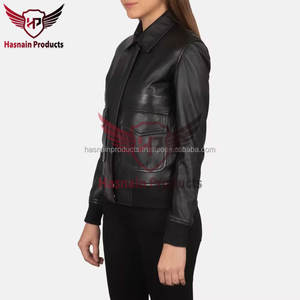Meilleure vente de haute qualité femmes College Bomber veste personnalisable tissu laine doublure cuir manches coton remplissage respirant - Product Image 2