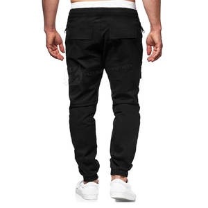 Pantalones de chándal deportivos de gran tamaño para hombre, ropa de calle elegante de Color sólido, Jogger, logotipo personalizado, tela de lona, bolsillos para pantalones Cargo - Product Image 2