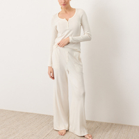 Ensemble de pyjama en coton biologique pour femmes, ensemble de pyjama à manches longues, vêtements de maison pour femmes, vêtements de détente personnalisés en deux pièces, pyjama écologique