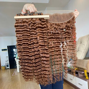 100% Extensions de cheveux humains Styles de vagues naturelles profondes à la mode Couleurs foncées Nouvelle technologie à double trame Aucune trame de peau requise #2 - Product Image 1