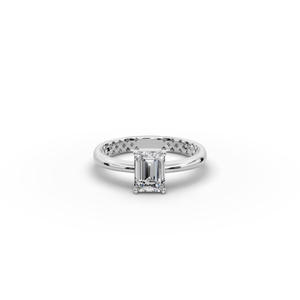 Anillo Solitario de Esmeralda con Diamante Cultivado en Laboratorio de 1 TCW, Joyería Elegante y Lujosa - Product Image 6