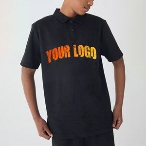 Nueva Camiseta polo 2025 para hombre, 100% de algodón, ajuste holgado, manga corta, logotipo bordado personalizado, Polo negro sólido para hombre - Product Image 3