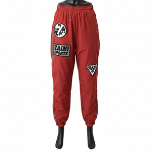 Pantalones Cortavientos para Mujer, Ligeros, Tejido de Poliéster, Diseño de Panel Lateral Rojo, Logotipo Personalizado con Transferencia de Calor - Product Image 1