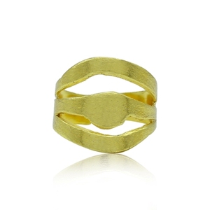Fashionable Trendy Brass <b>Ring</b> Gold Plated <b>Plain</b> Inlay Unisex Geometric Watch Gift - Product Image 1