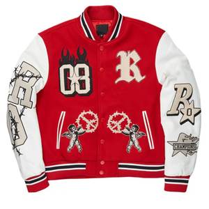 Vente chaude Rouge Broderie Personnalisée Varsity Hommes Vestes Manches En Cuir Letterman Homme Vestes Vestes D'hiver pour homme Respirant - Product Image 1