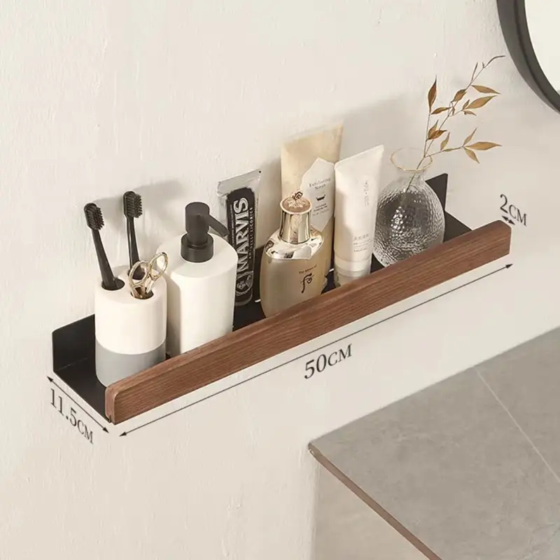 Perforation-free bathroom shelf wall mounted toilet wooden sink sink wall storage shelf bathroom shelf