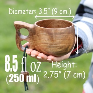 Mug en bois sculpté traditionnel Kuksa pour le café, le thé et les boissons à base de plantes Artisanat nordique Mug en bois Kuksa pour offrir en cadeau à bas prix - Product Image 2