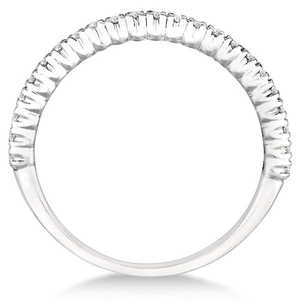 Bague demi-éternité en diamant empilable 0,25 ct en palladium sertie pavé, accessoire de bijouterie élégant - Product Image 3