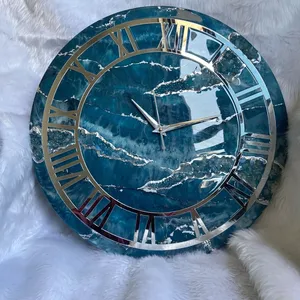 Reloj de Pared de Madera y Resina con Movimiento de Cuarzo de Primera Calidad, Diseño Moderno, Acabados Artísticos para una Decoración Elegante de la Sala de Estar, Venta al por Mayor - Product Image 2