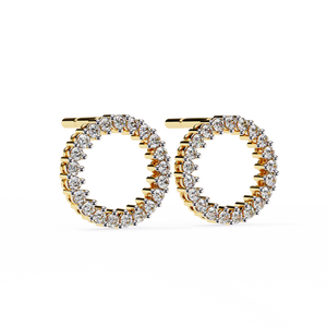 Boucles d'oreilles uniques en or 18 carats avec diamant de laboratoire, boucles d'oreilles de qualité supérieure - Product Image 3