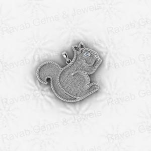 Meilleure vente 925 argent Sterling 32x25mm Vintage écureuil pendentif Semi montage réglage résine cendres souvenir bijoux Zircon principal - Product Image 6