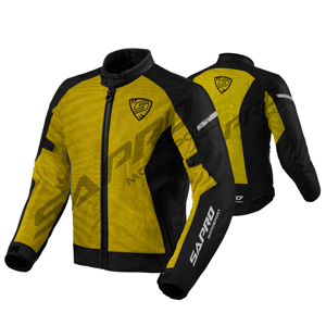 SAPRO INDUSTRIES All-Season Waterproof Reflective Safety <b>Motorcycle</b> <b>Jacket</b> Breathable Mesh % Polyester Plus Size Reinforced - Product Image 1