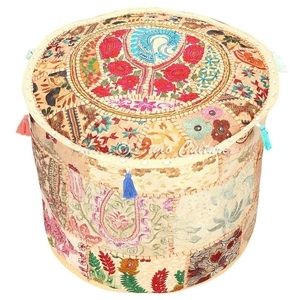 Funda de algodón bordada hecha a mano para sala de estar, cubierta otomana de diseñador indio para decoración del hogar, Patchwork, lote al por mayor - Product Image 5