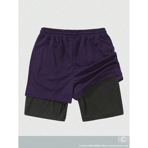 Pantalones cortos transpirables con estampado gótico para hombre de alta calidad, estilo de dos piezas de imitación adecuado para uso diario en primavera y verano - Product Image 5