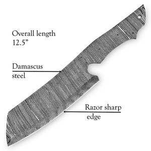 Couteau JEXMOO personnalisé fait à la main en acier Damas, lame vierge multifonctionnelle à motif goutte de pluie, avec un cadeau parfait, couteau pour usage extérieur - Product Image 2