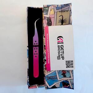 แหนบดัดขนตา GETUP BROSONS IMPEX สแตนเลสสตีล ปลายเรียบเคลือบสีสองชั้น รูปทรงโค้งแบบดาว - Product Image 4