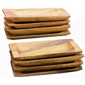 Bandeja para servir de madera tostada personalizable con diseño de hojas rústicas para uso doméstico-Mesa de desayuno y bandeja decorativa para servir en la cocina - Product Image 5