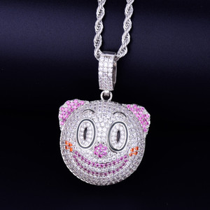 Nuevo colgante de Hip Hop con cara de Joker en joyería fina, Oro Sólido de 10kt y diamantes de corte redondo de moissanita helados - Product Image 3